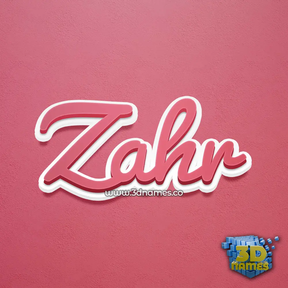 zahr in Red Scribble style - 3D name wallpaper