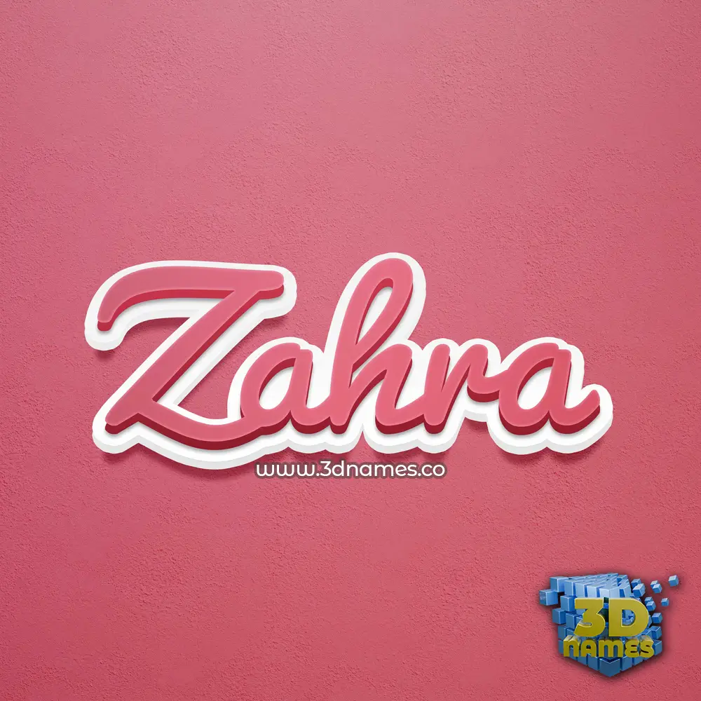 zahra in Red Scribble style - 3D name wallpaper