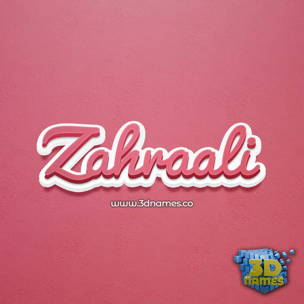 zahraali in Red Scribble style - 3D name wallpaper
