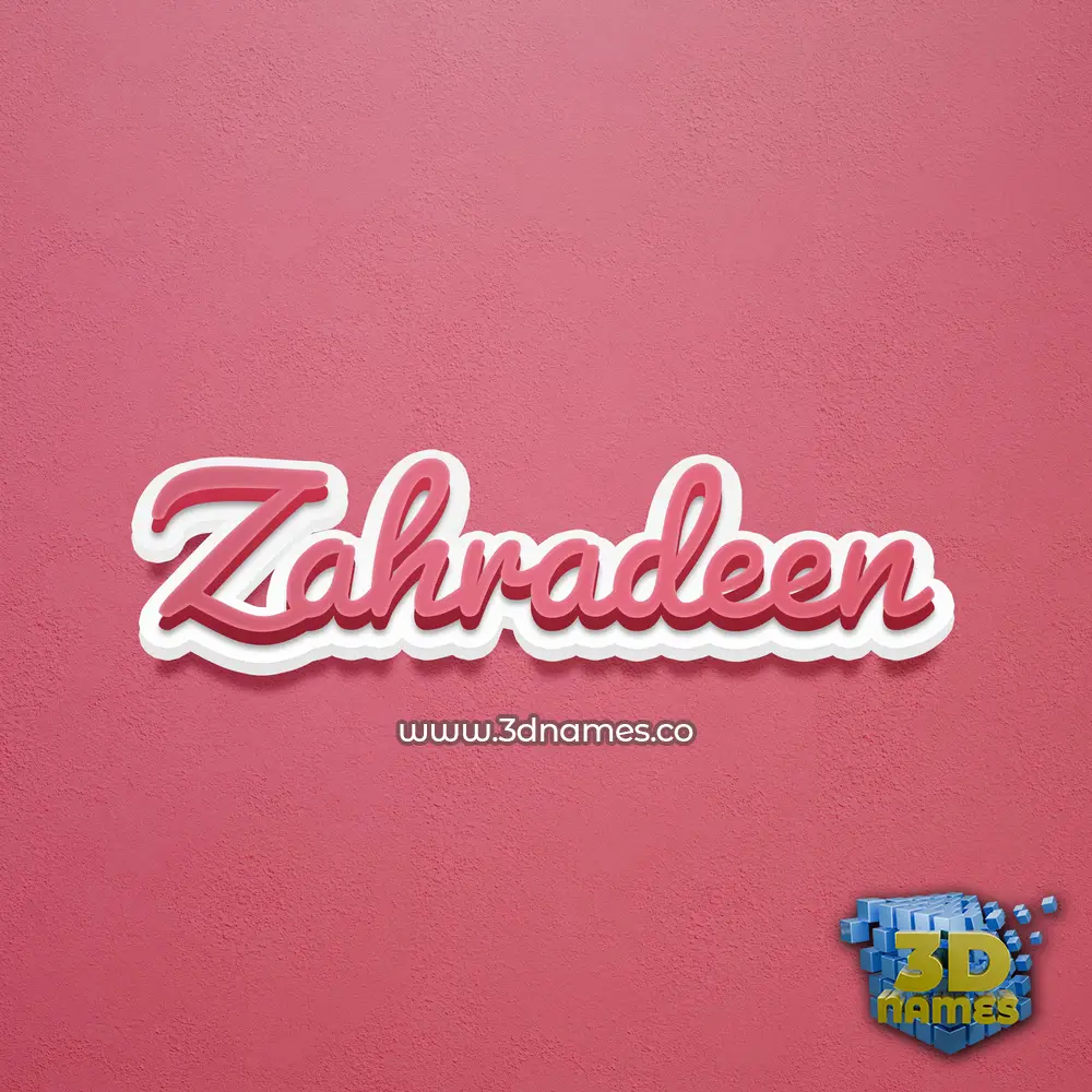 zahradeen in Red Scribble style - 3D name wallpaper