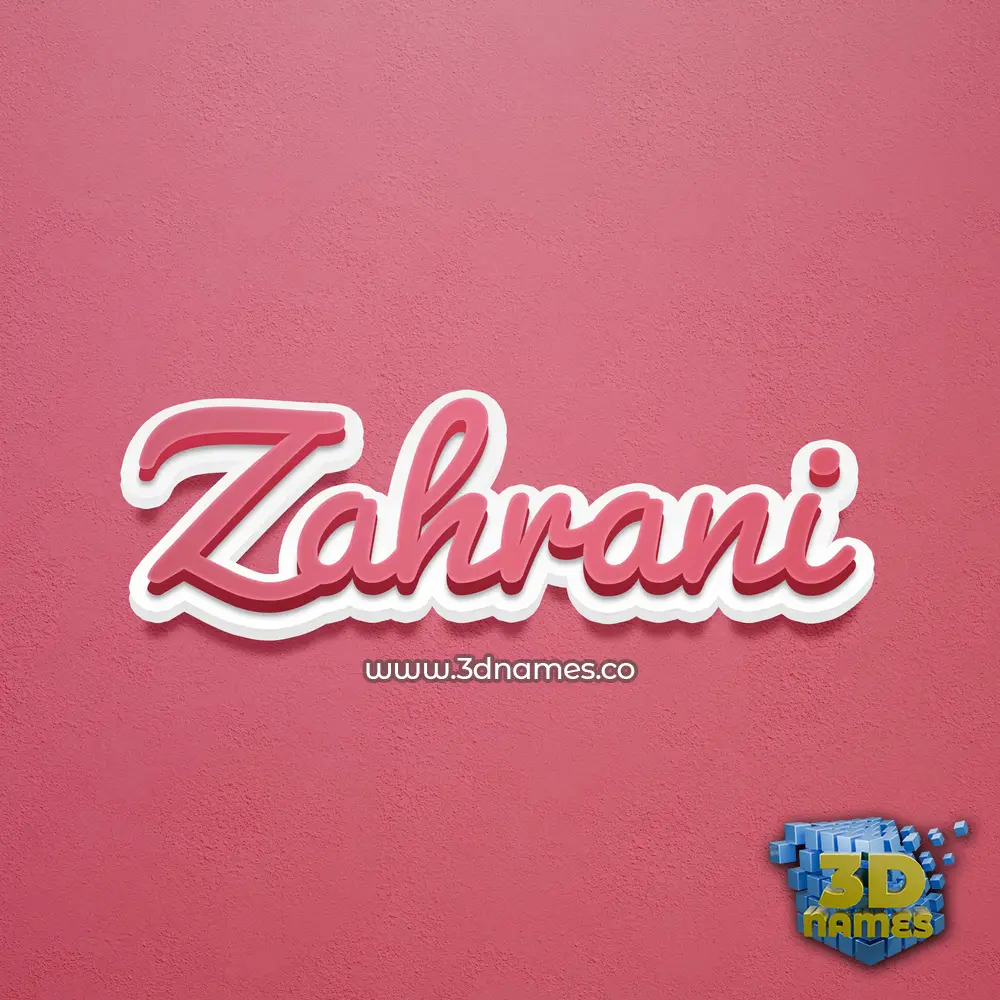 zahrani in Red Scribble style - 3D name wallpaper