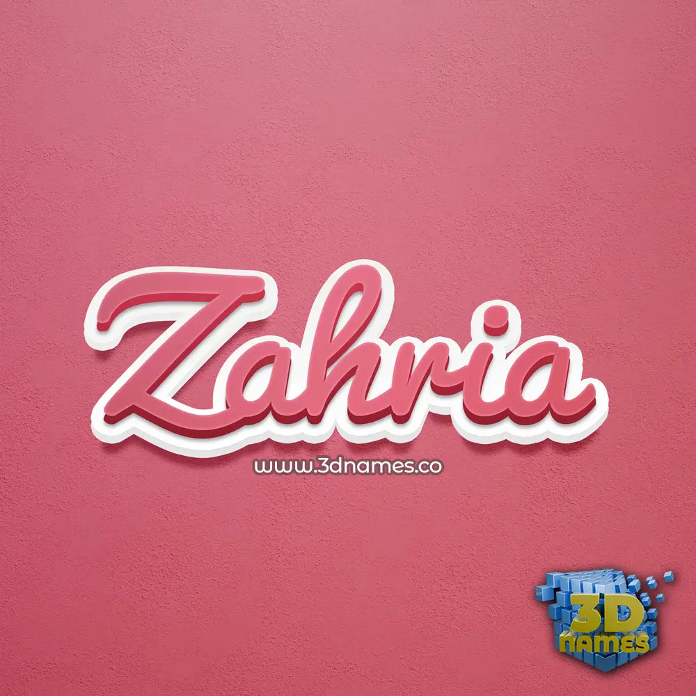 zahria in Red Scribble style - 3D name wallpaper