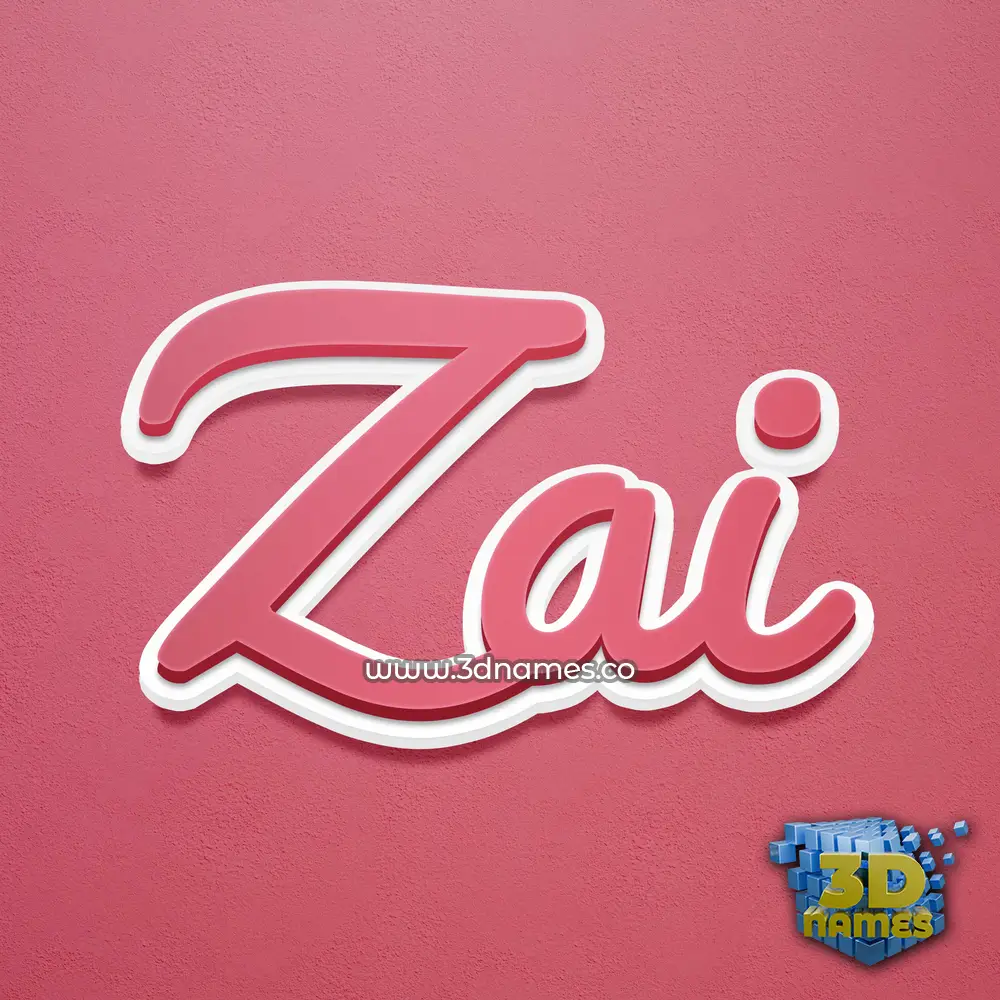 zai in Red Scribble style - 3D name wallpaper