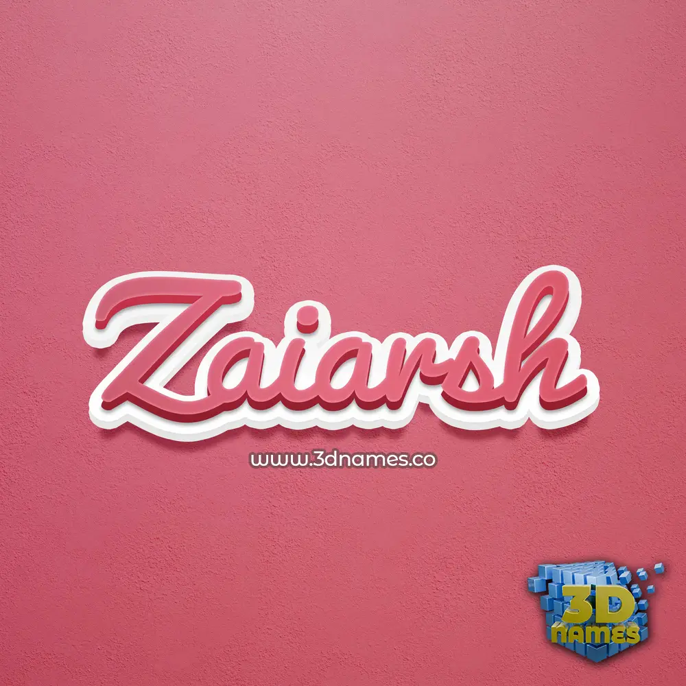 zaiarsh in Red Scribble style - 3D name wallpaper