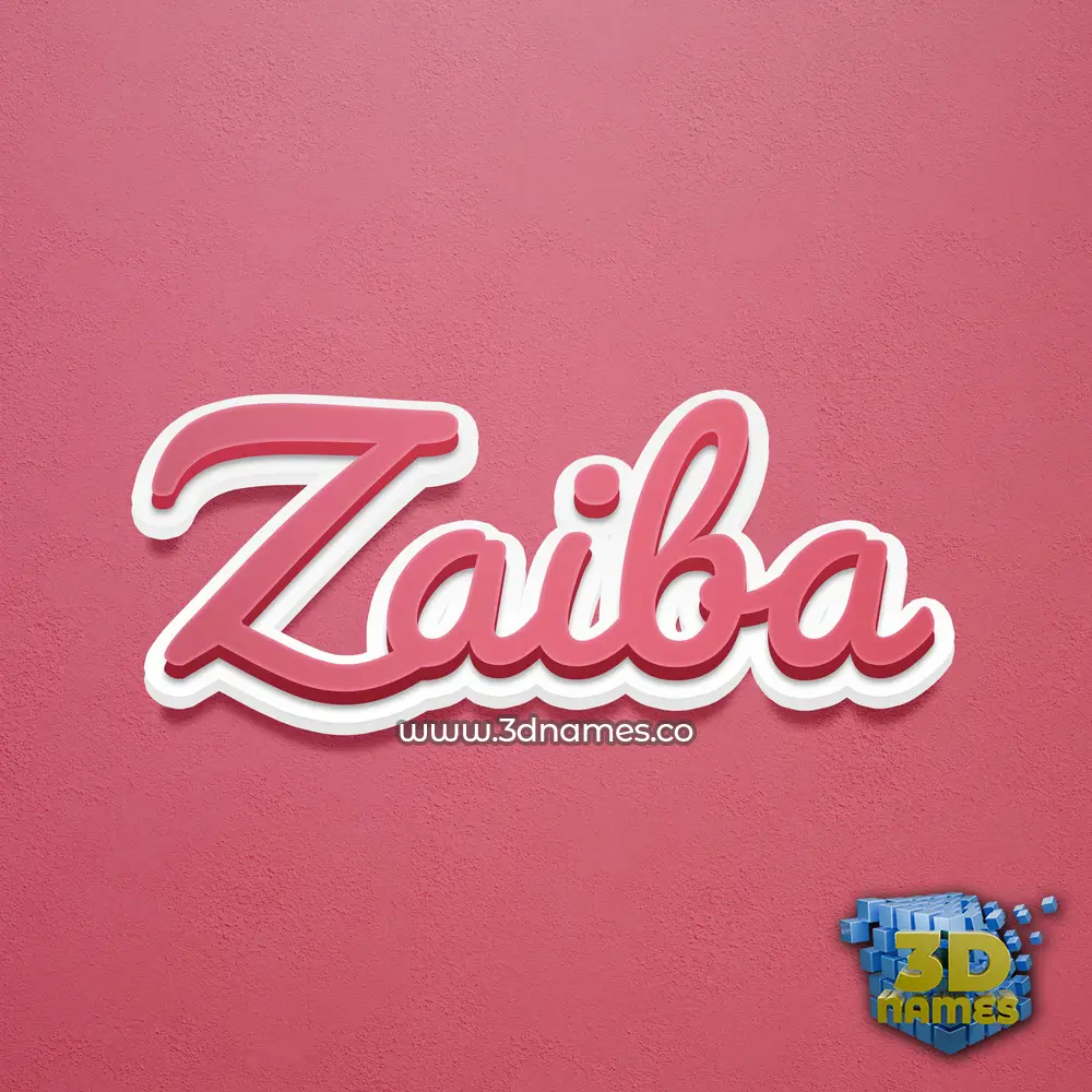 zaiba in Red Scribble style - 3D name wallpaper