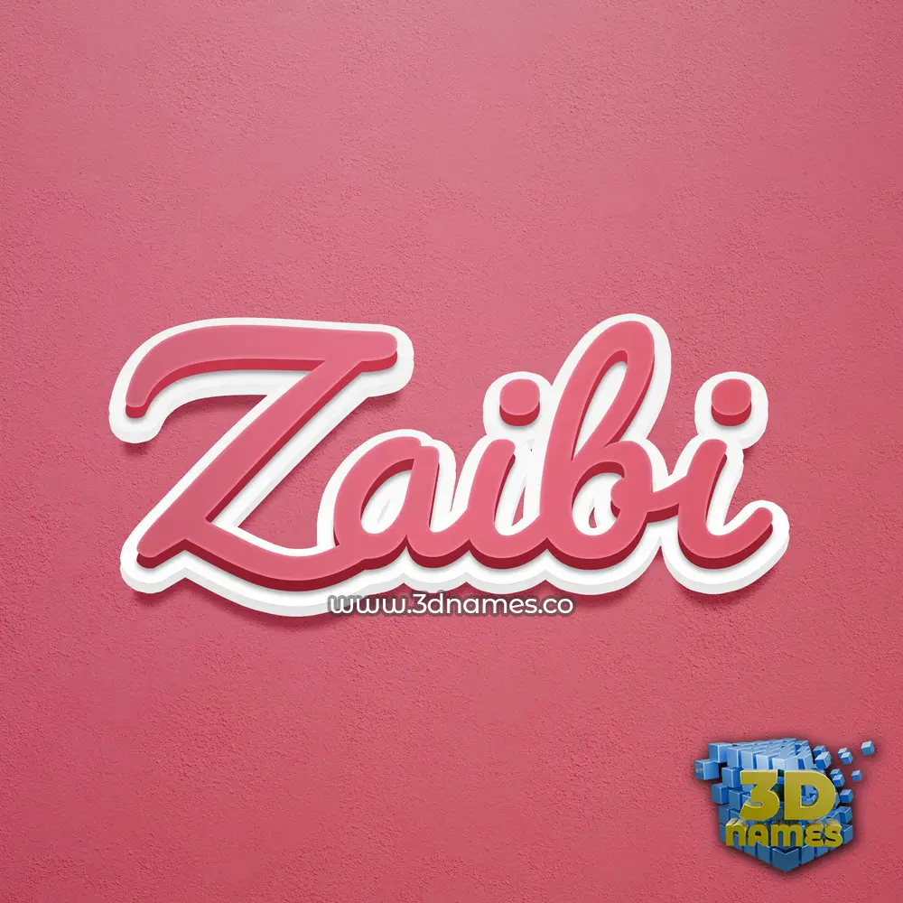 zaibi in Red Scribble style - 3D name wallpaper