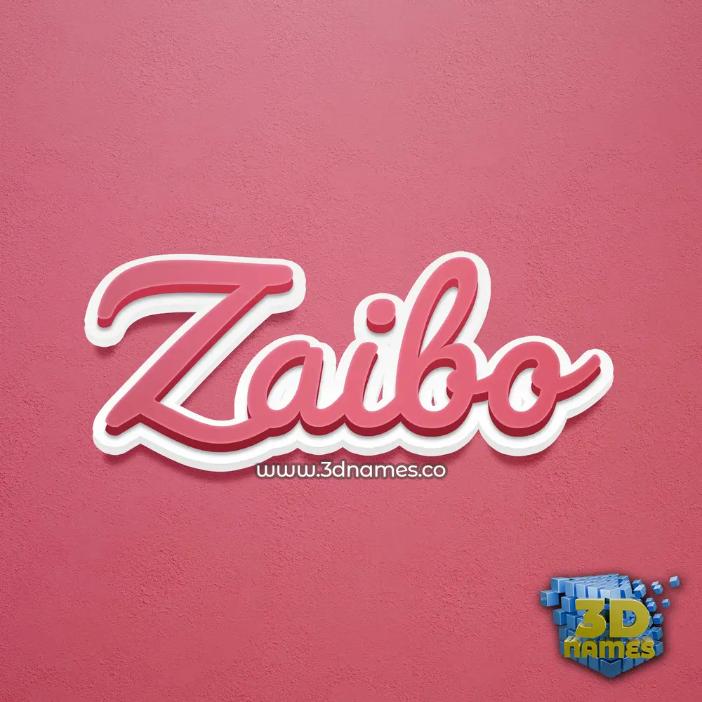 zaibo in Red Scribble style - 3D name wallpaper