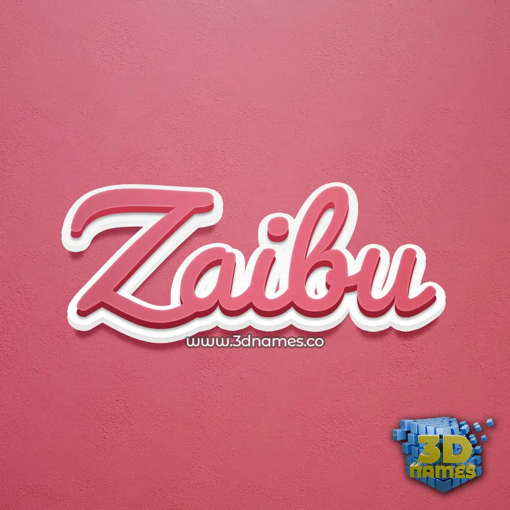 zaibu in Red Scribble style - 3D name wallpaper