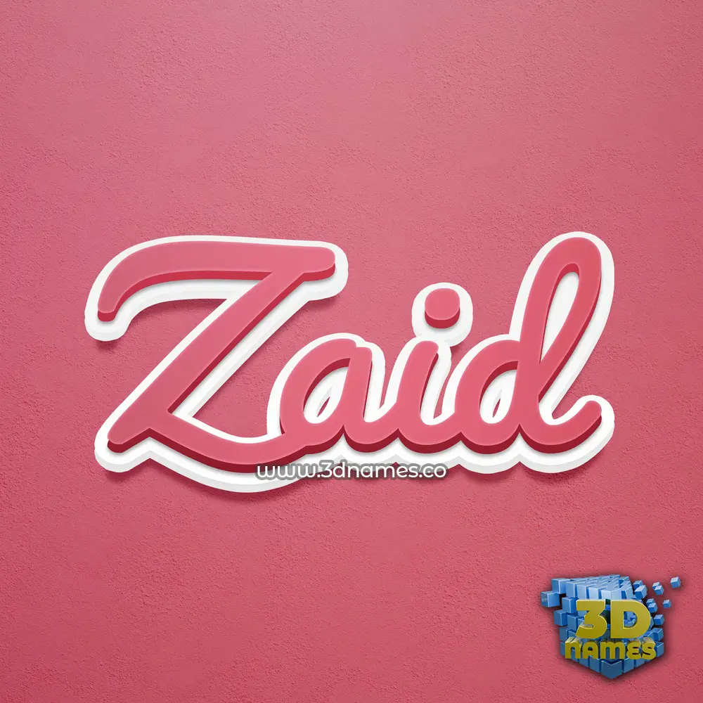 zaid in Red Scribble style - 3D name wallpaper
