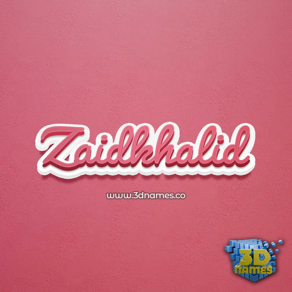 zaidkhalid in Red Scribble style - 3D name wallpaper