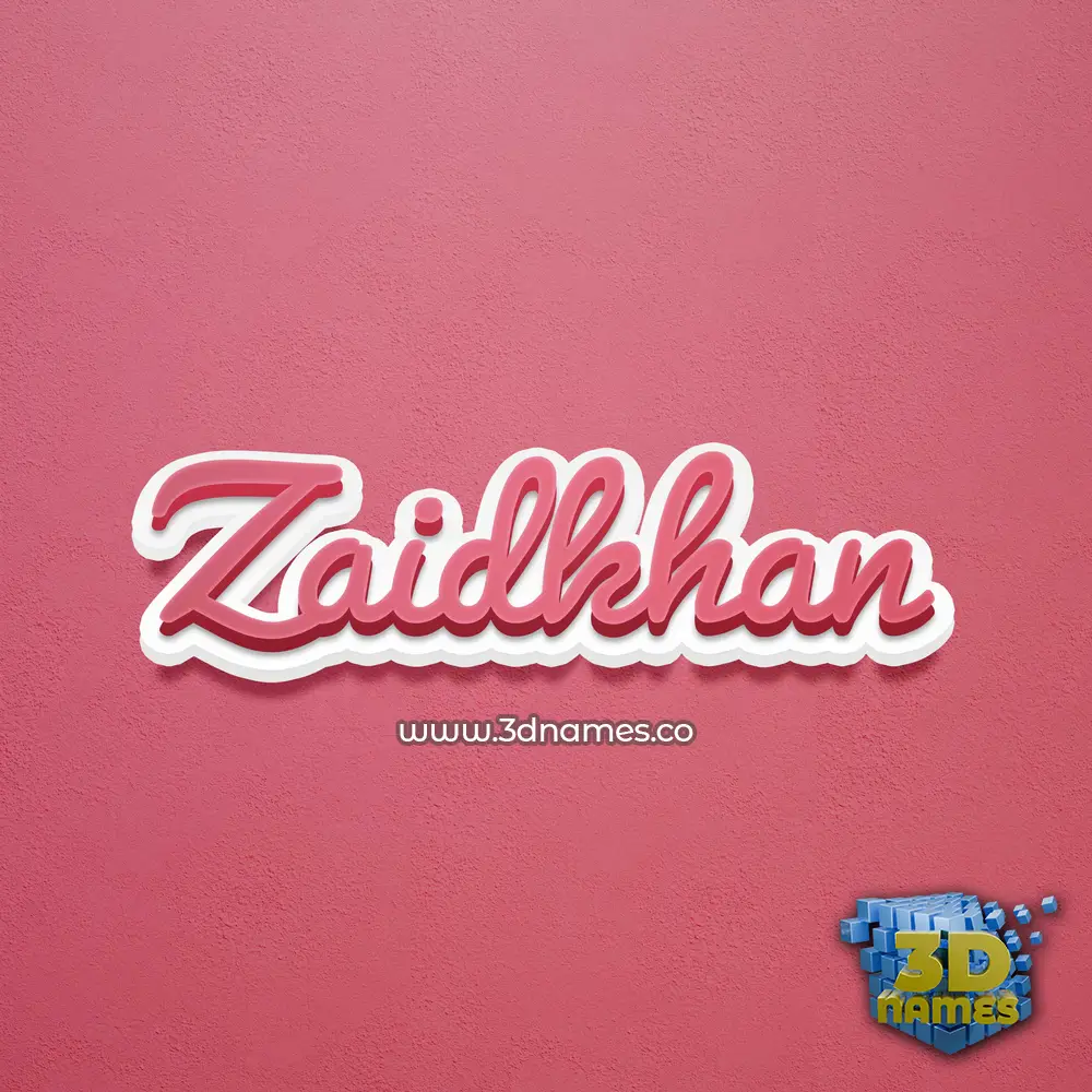 zaidkhan in Red Scribble style - 3D name wallpaper