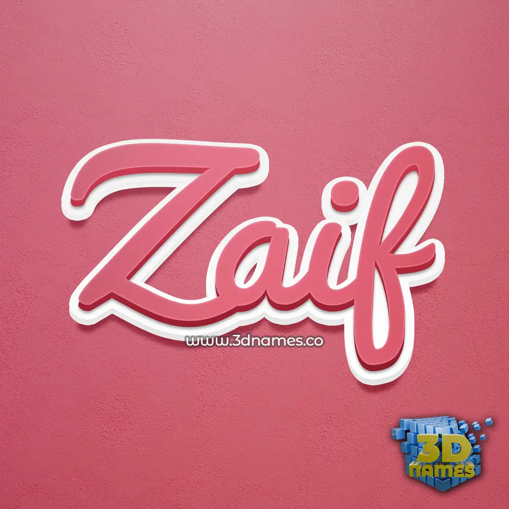 zaif in Red Scribble style - 3D name wallpaper