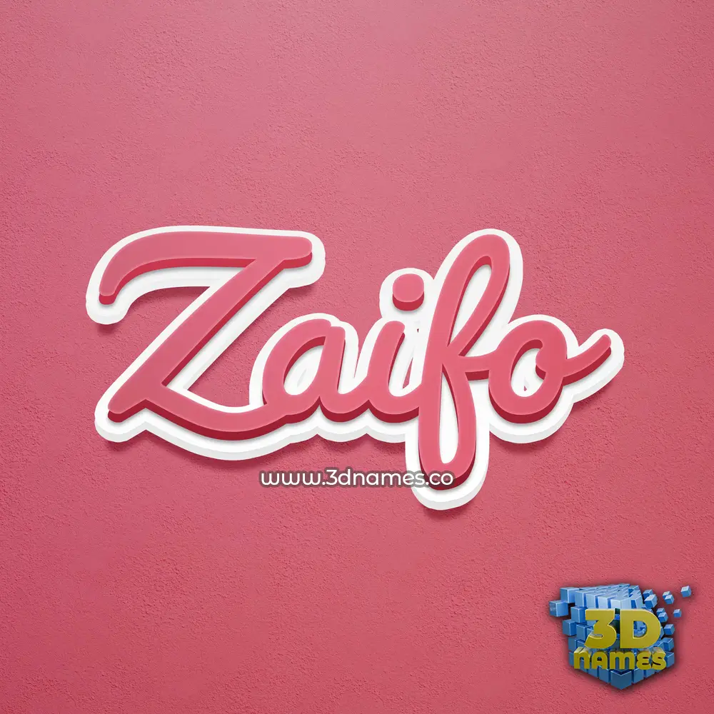 zaifo in Red Scribble style - 3D name wallpaper