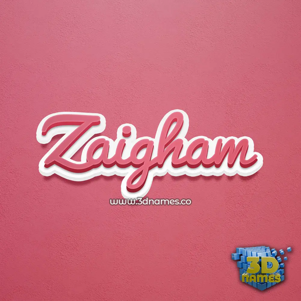 zaigham in Red Scribble style - 3D name wallpaper