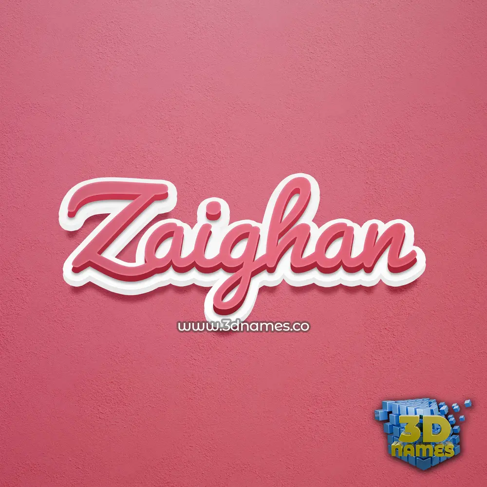 zaighan in Red Scribble style - 3D name wallpaper