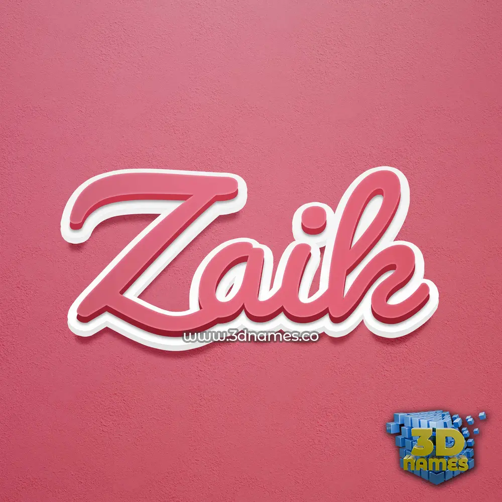 zaik in Red Scribble style - 3D name wallpaper