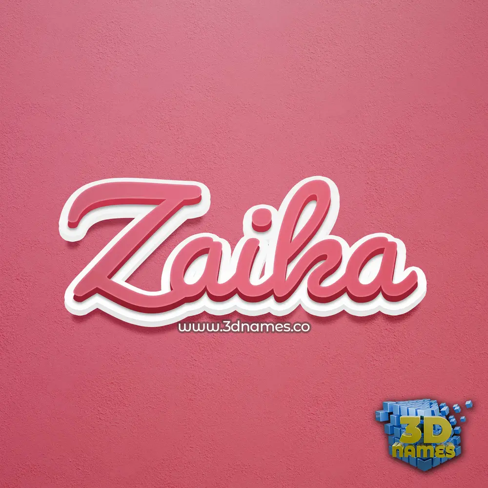 zaika in Red Scribble style - 3D name wallpaper