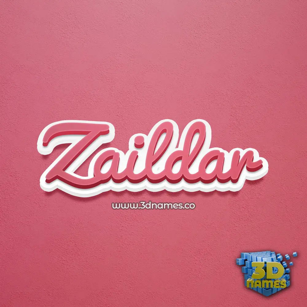 zaildar in Red Scribble style - 3D name wallpaper