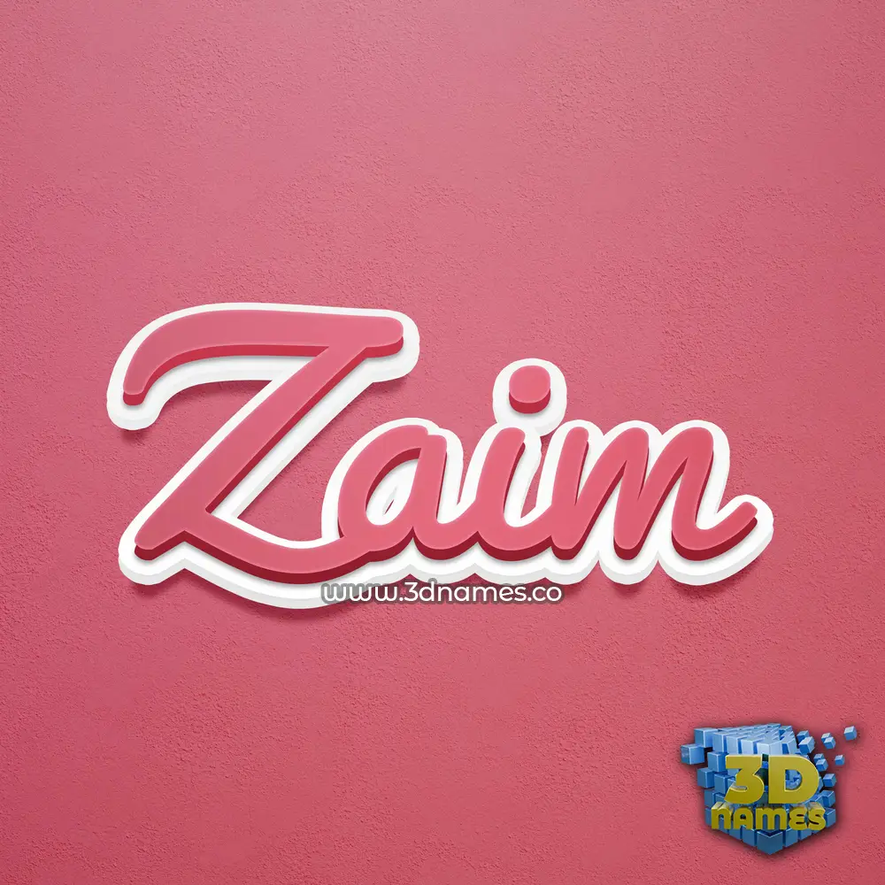 zaim in Red Scribble style - 3D name wallpaper