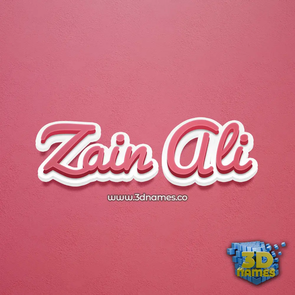 zain ali in Red Scribble style - 3D name wallpaper