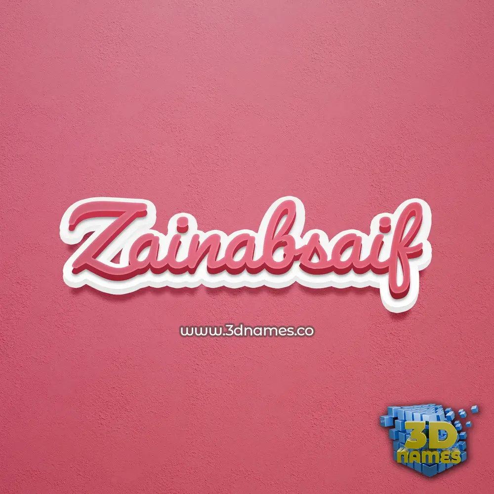 zainabsaif in Red Scribble style - 3D name wallpaper