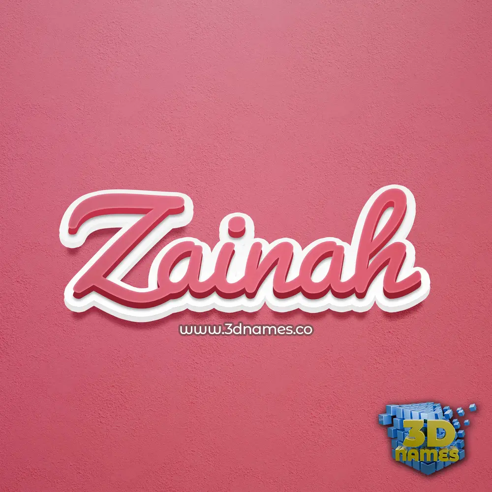 zainah in Red Scribble style - 3D name wallpaper