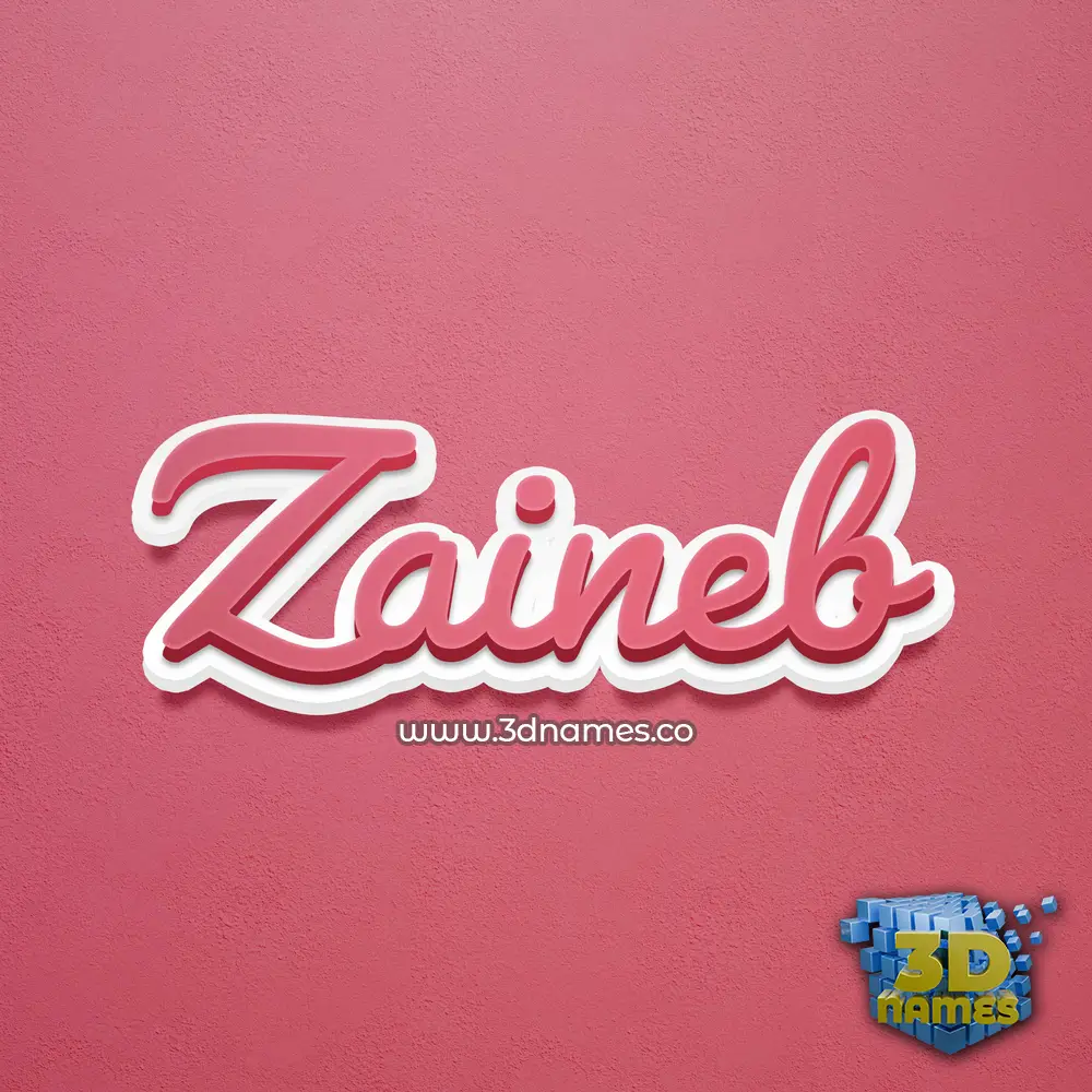zaineb in Red Scribble style - 3D name wallpaper