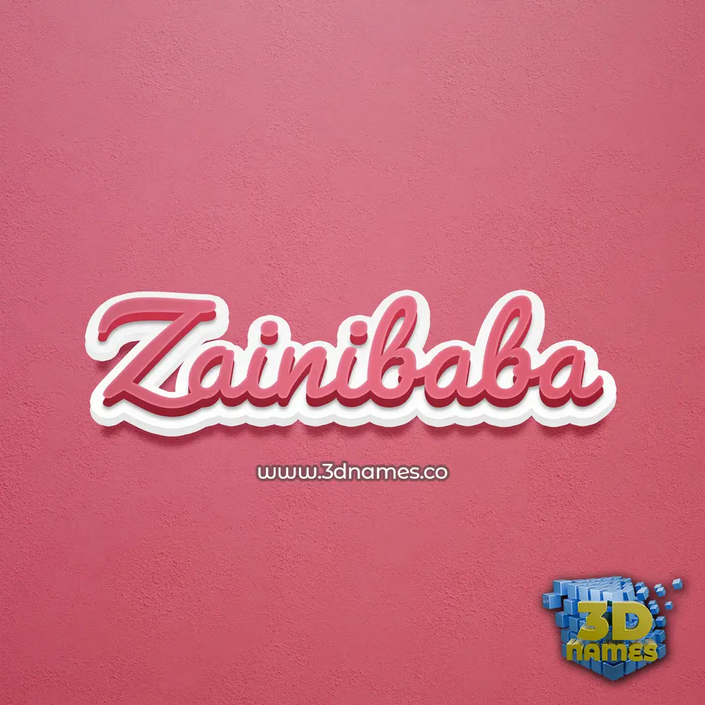 zainibaba in Red Scribble style - 3D name wallpaper