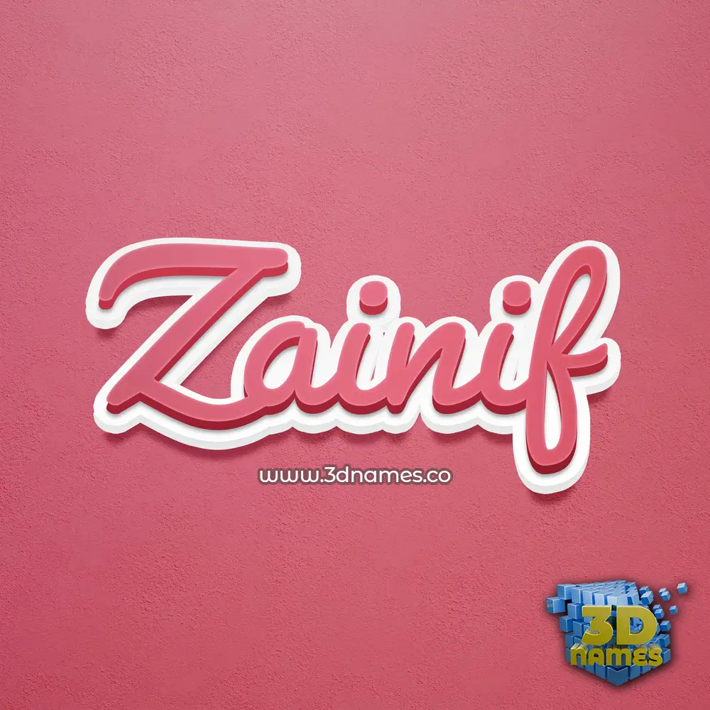 zainif in Red Scribble style - 3D name wallpaper