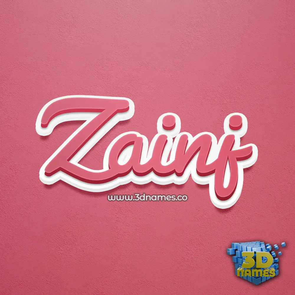 zainj in Red Scribble style - 3D name wallpaper