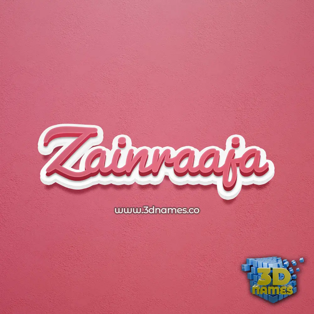 zainraaja in Red Scribble style - 3D name wallpaper
