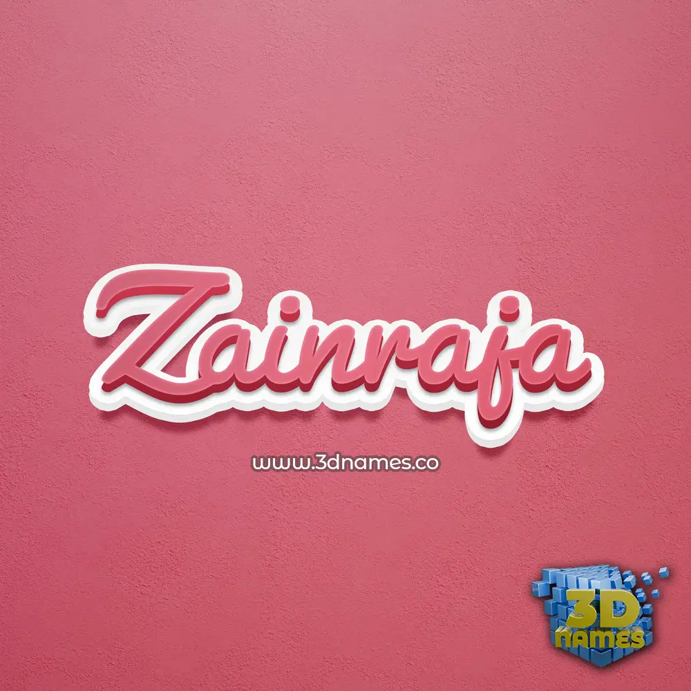 zainraja in Red Scribble style - 3D name wallpaper