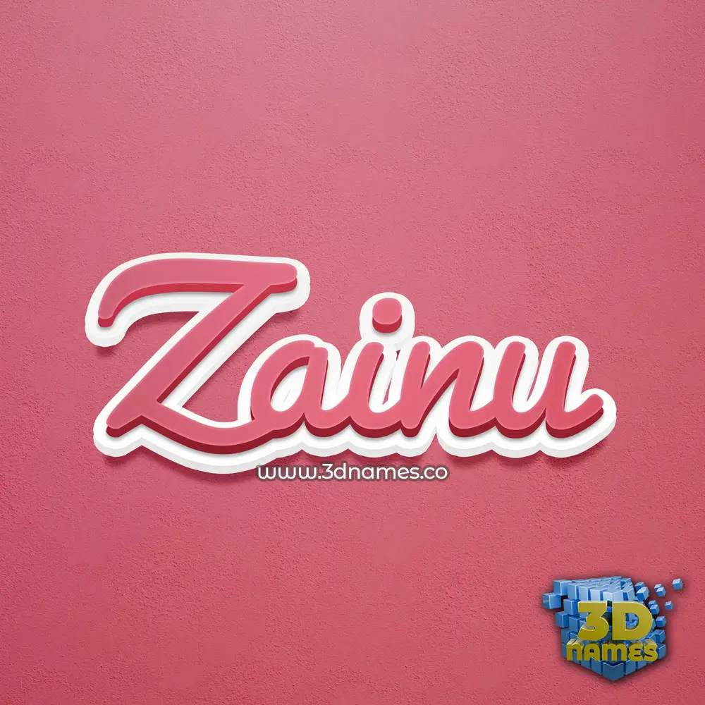 zainu in Red Scribble style - 3D name wallpaper