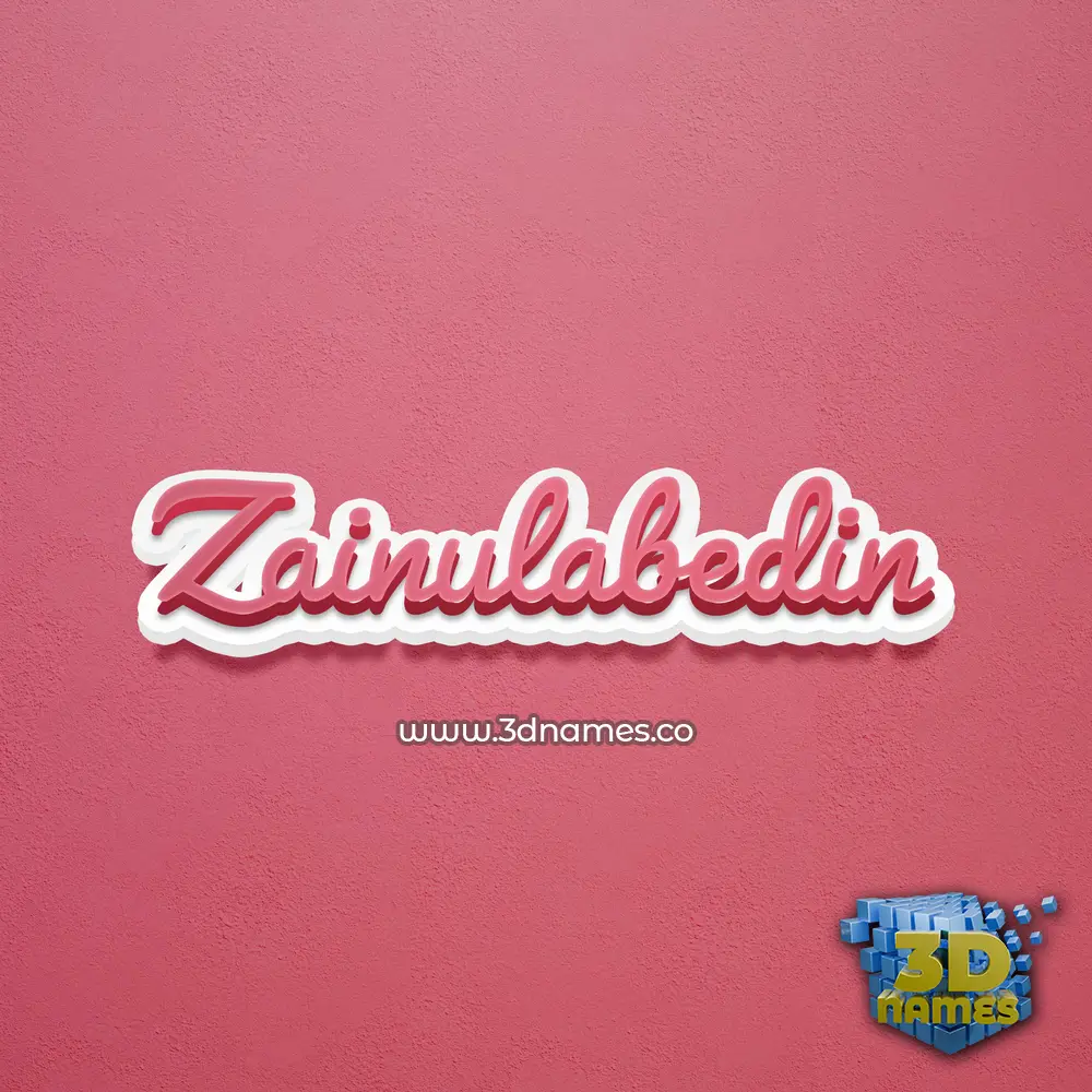 zainulabedin in Red Scribble style - 3D name wallpaper