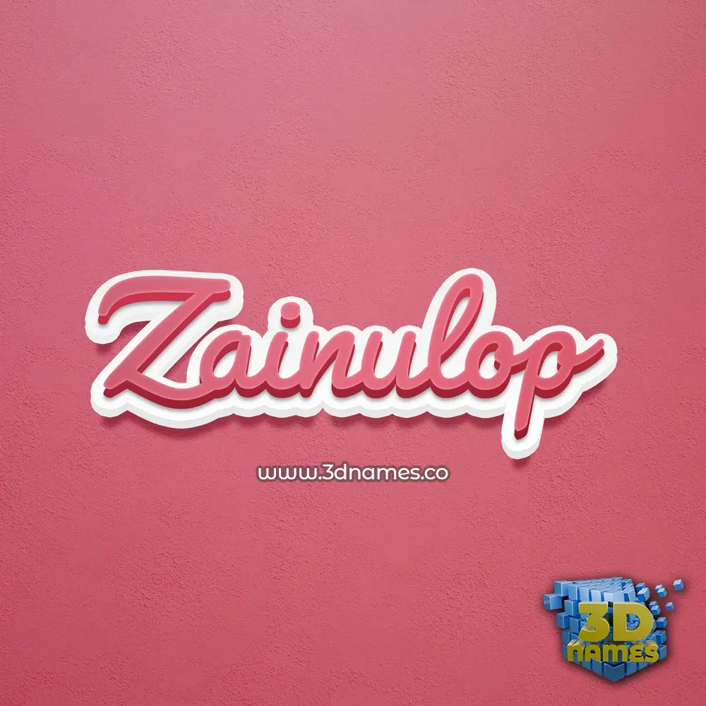 zainulop in Red Scribble style - 3D name wallpaper