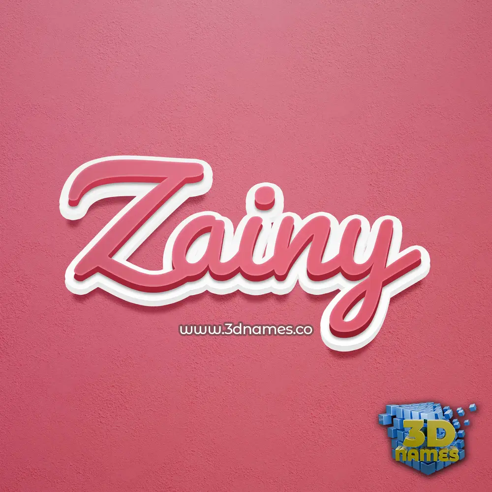 zainy in Red Scribble style - 3D name wallpaper