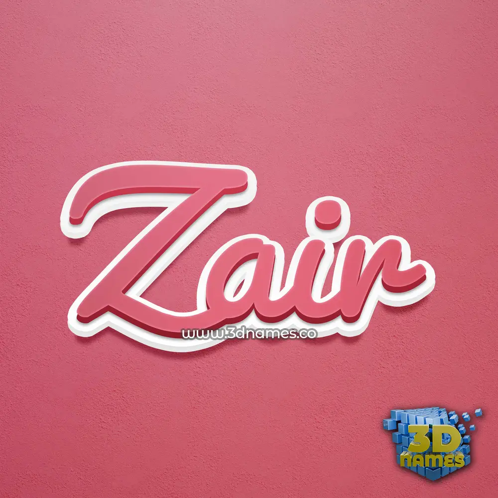 zair in Red Scribble style - 3D name wallpaper