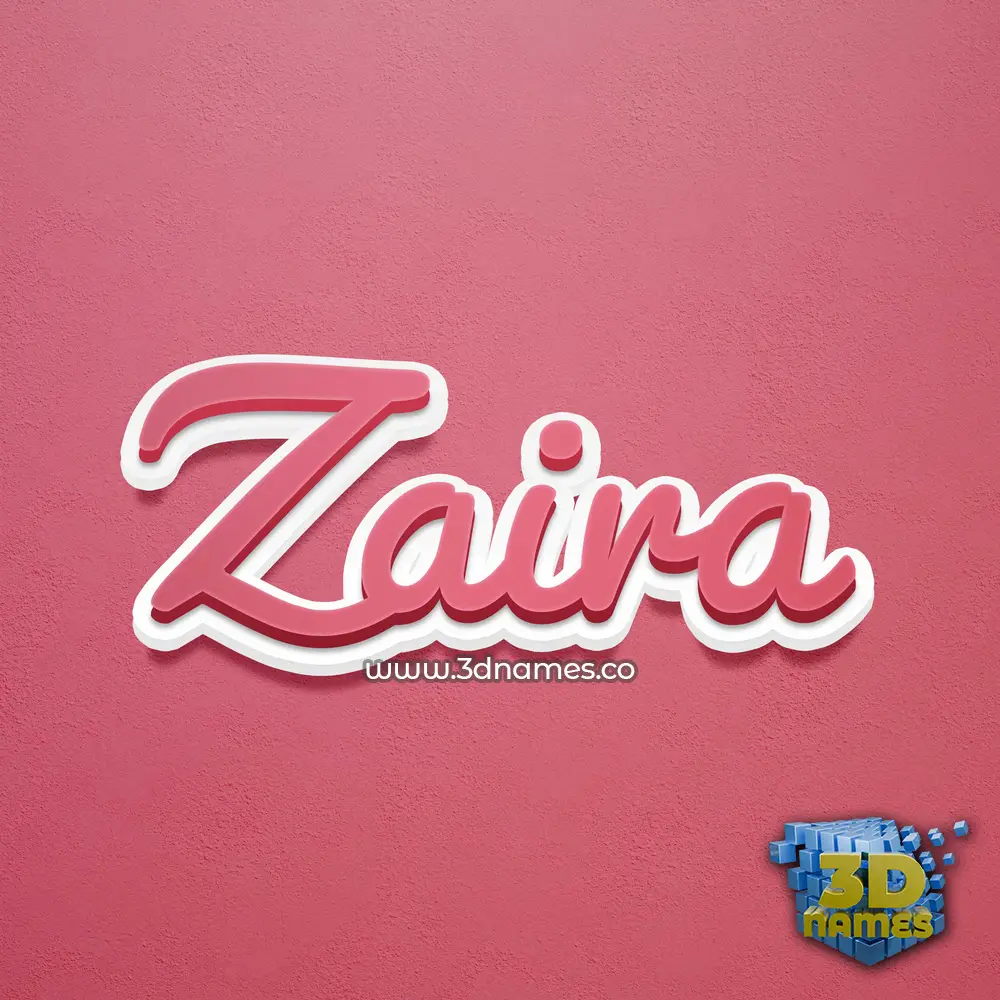 zaira in Red Scribble style - 3D name wallpaper