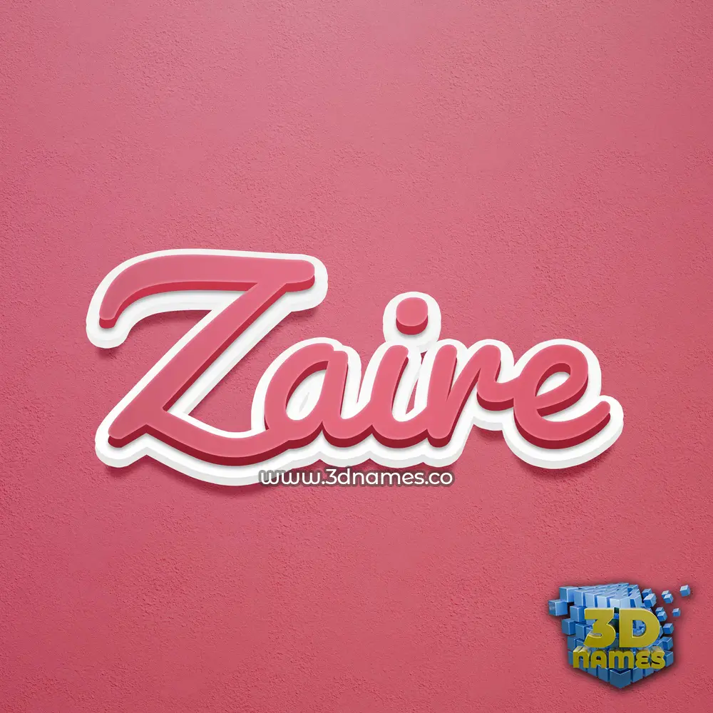 zaire in Red Scribble style - 3D name wallpaper