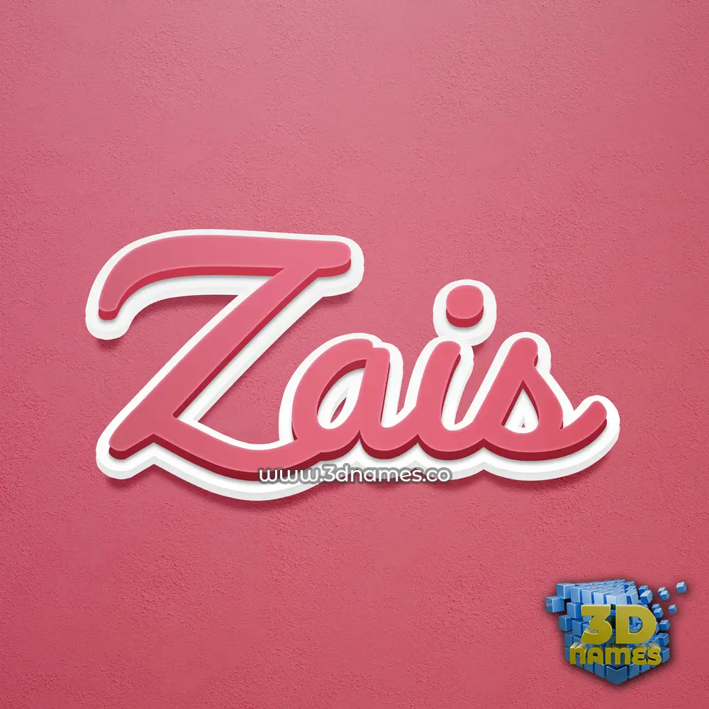 zais in Red Scribble style - 3D name wallpaper