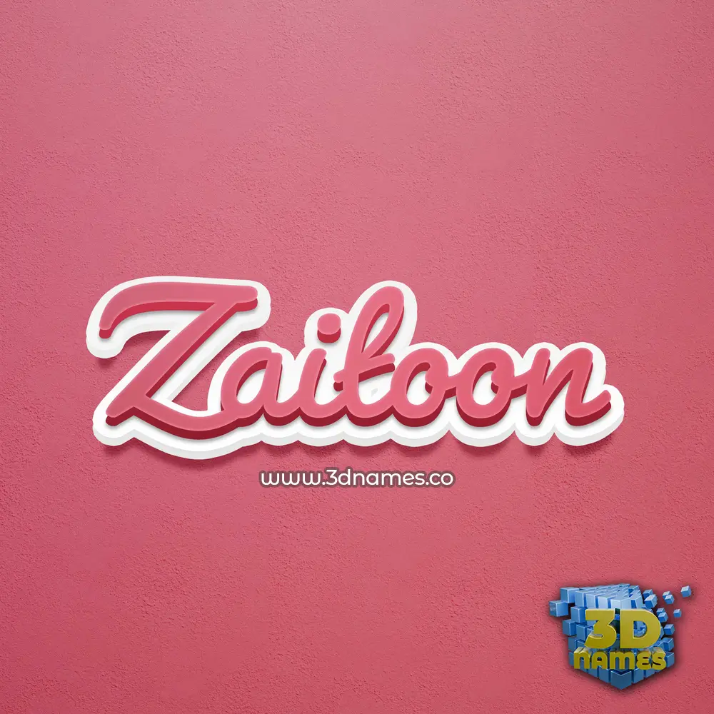 zaitoon in Red Scribble style - 3D name wallpaper