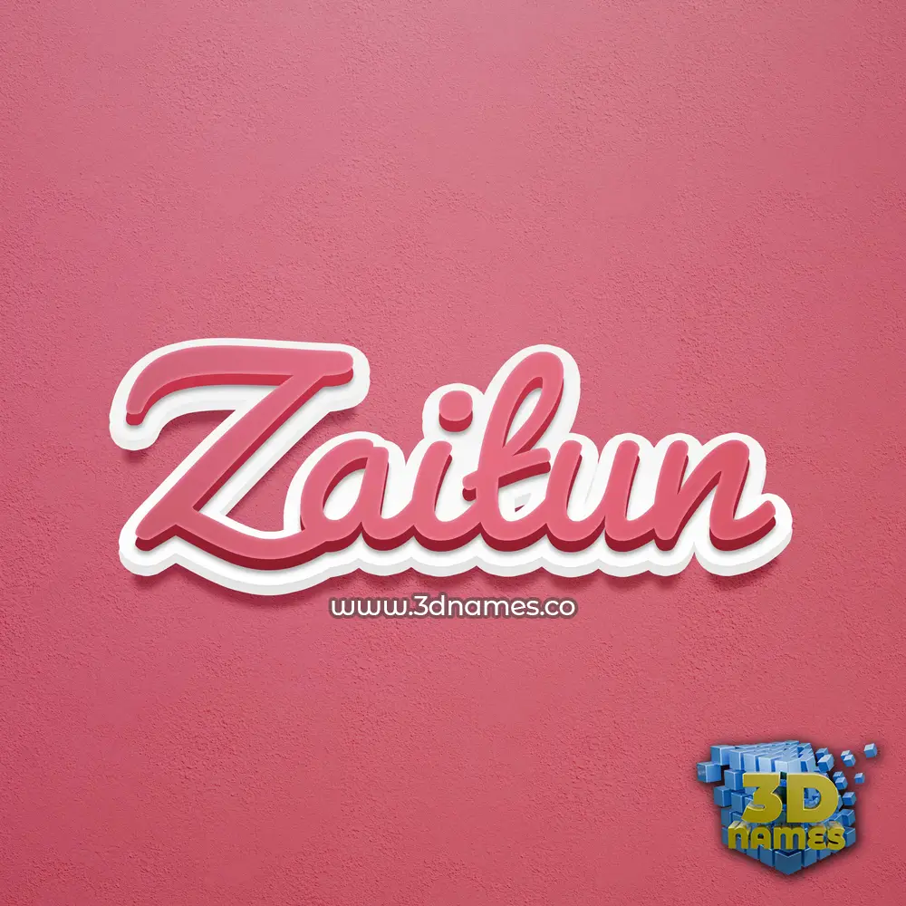 zaitun in Red Scribble style - 3D name wallpaper