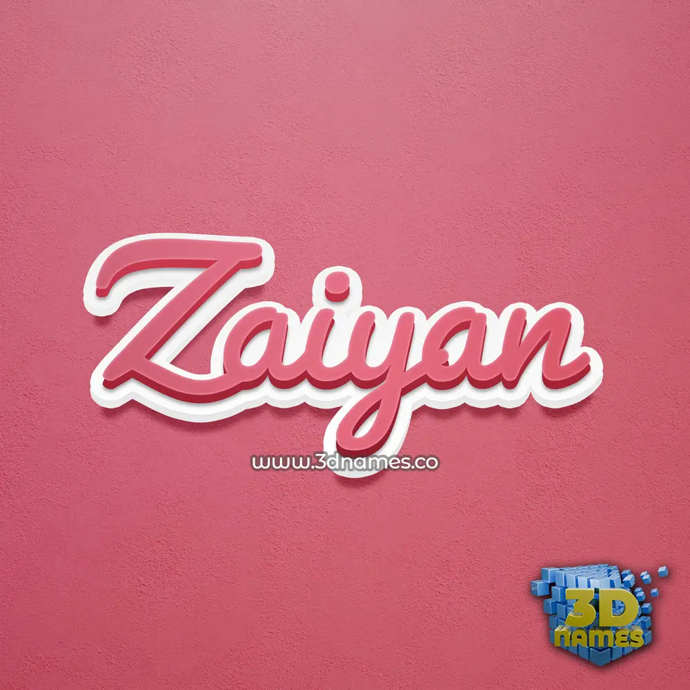 zaiyan in Red Scribble style - 3D name wallpaper