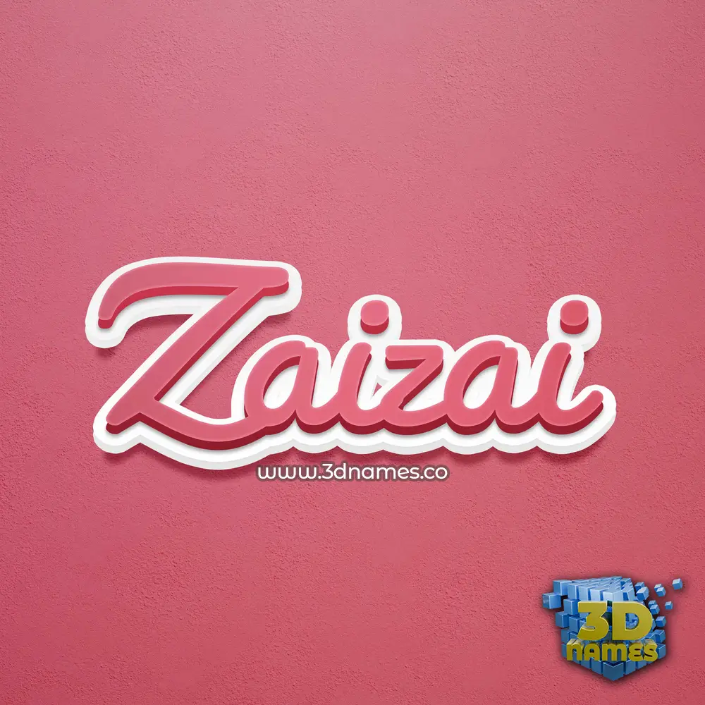 zaizai in Red Scribble style - 3D name wallpaper