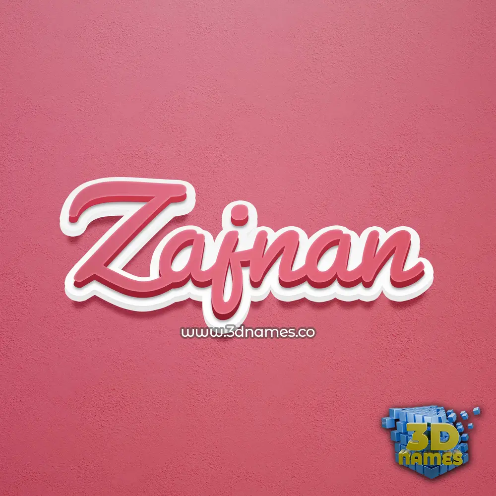 zajnan in Red Scribble style - 3D name wallpaper