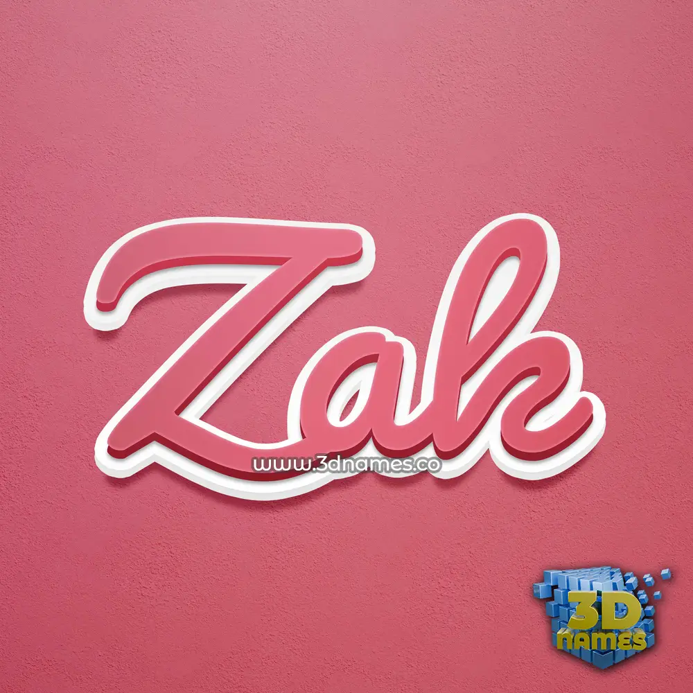 zak in Red Scribble style - 3D name wallpaper