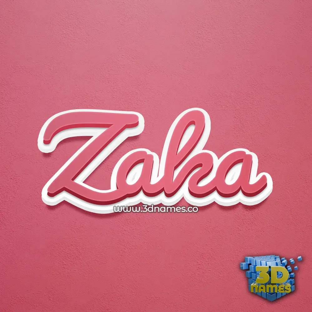 zaka in Red Scribble style - 3D name wallpaper