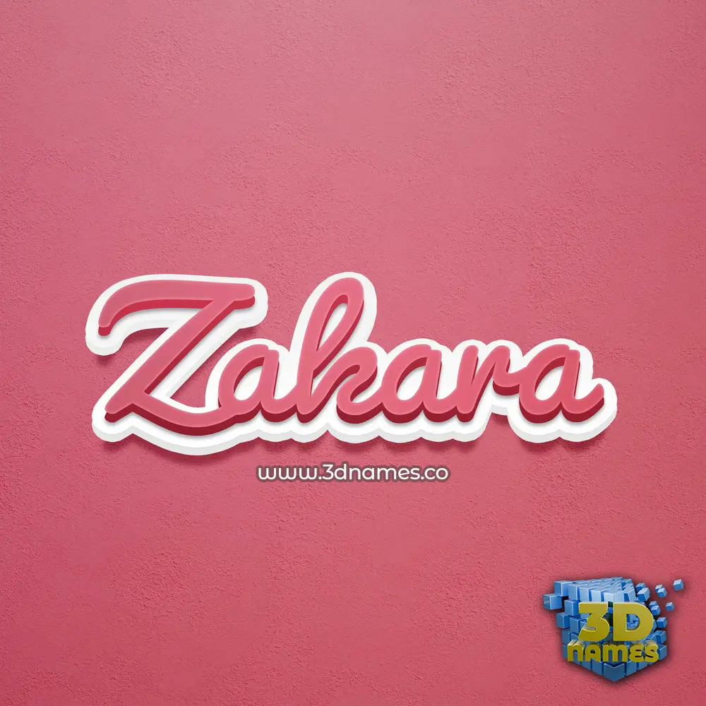 zakara in Red Scribble style - 3D name wallpaper