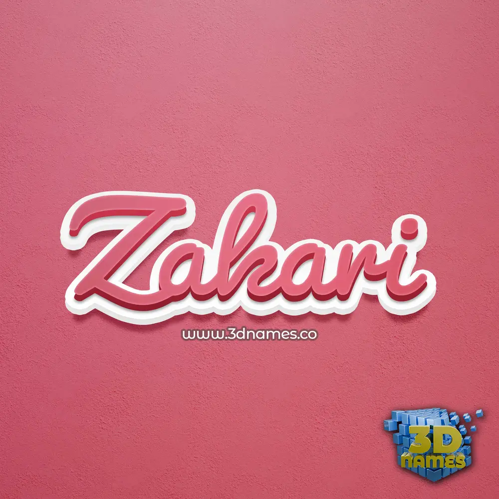 zakari in Red Scribble style - 3D name wallpaper