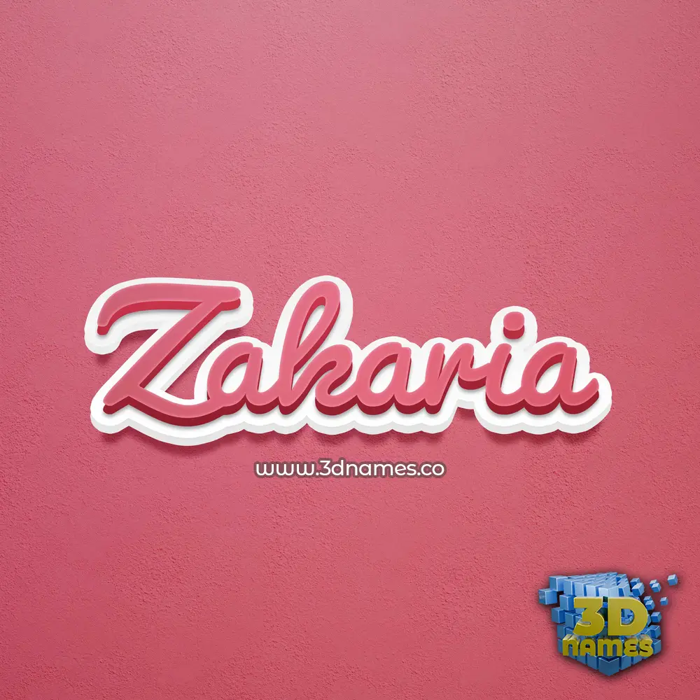zakaria in Red Scribble style - 3D name wallpaper